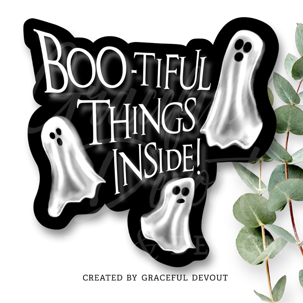 Boo-tiful Things Inside!  2" (inches) (48ct.) Stickers